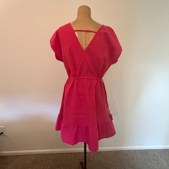 Loft Beach Coverup in Bright Pink and Orange Aztec Woven print - New With Tags - Picture 11 of 14